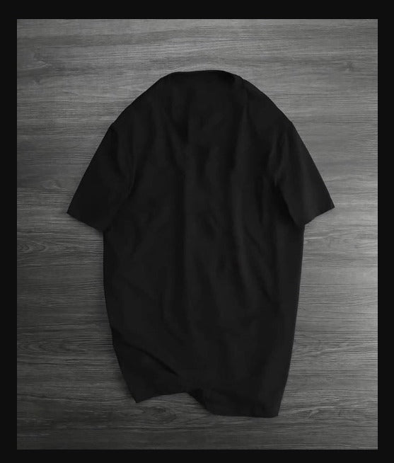 Men Printed Round Neck Pure Cotton Black T-Shirt ( Pack Of 1 )